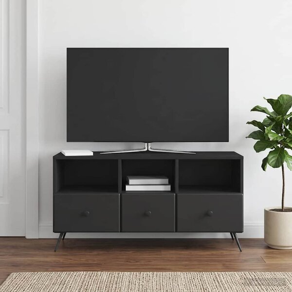 TV szekrény fiókkal Fekete 102 x 34,5 x 50 cm Szerelt Fa