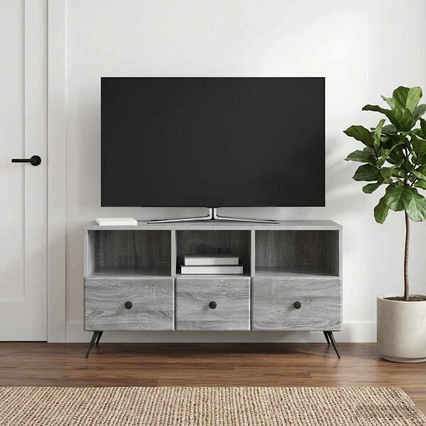 TV szekrény fiókkal Szürke Sonoma 102 x 34,5 x 50 cm Szerelt Fa
