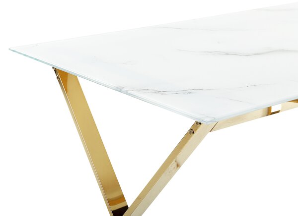 Étkezőasztal ATTICA Márvány/arany 120 cm 70 cm Edzett üveg