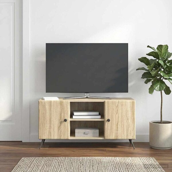 TV szekrény 102 x 34,5 x 50 cm Sonoma Tölgy Szerelt Fa