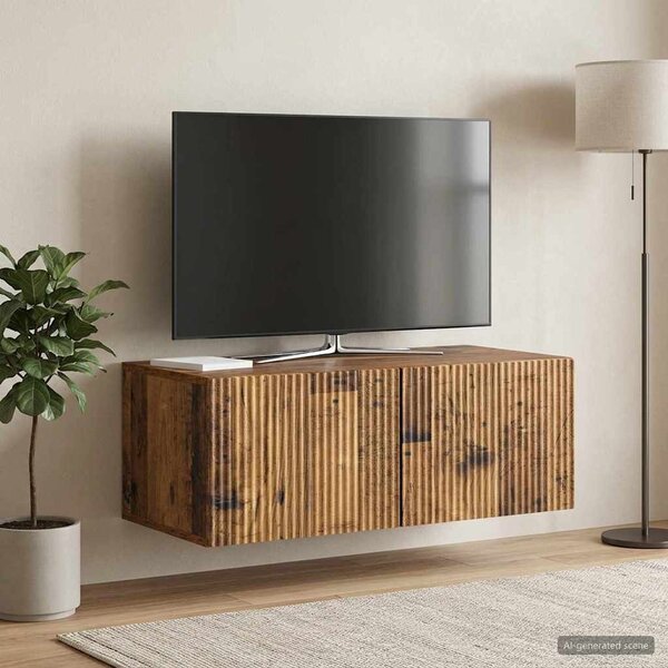 Fali TV szekrény 78,5 x 41 x 30 cm Antik Fa Szerelt Fa