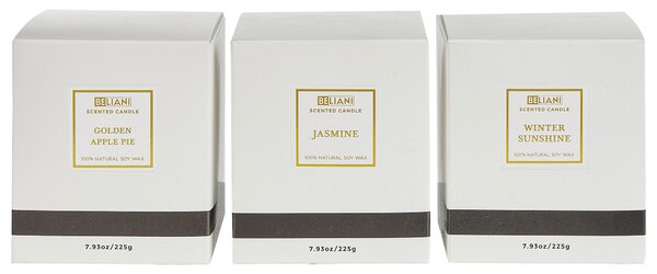 Illatgyertya háromdarabos szettben METALLIC GLAMOUR 9 cm Színes