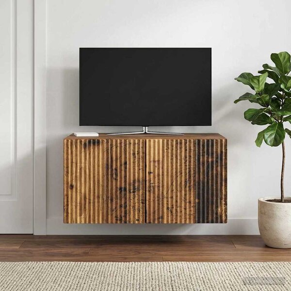 Fali TV szekrény 59,5 x 41 x 30 cm Antik Fa Szerelt Fa