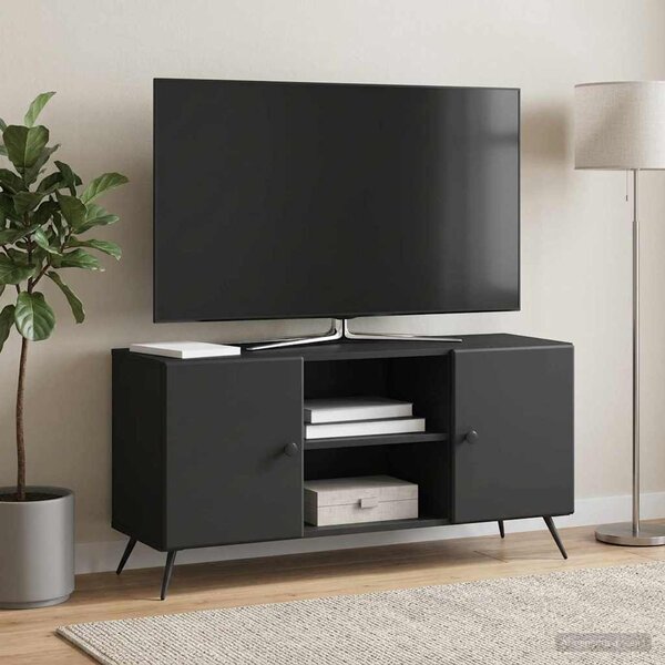 TV szekrény 102 x 34,5 x 50 cm Fekete Szerelt Fa