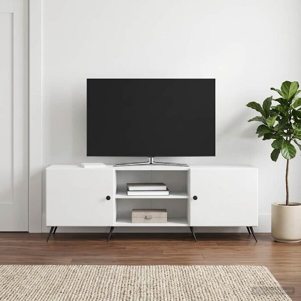 TV szekrény 150 x 31 x 50 cm Magasfényű Fehér Szerelt Fa