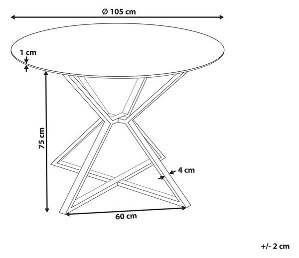 Étkezőasztal BOSCO Fekete 105 cm 105 cm Edzett üveg