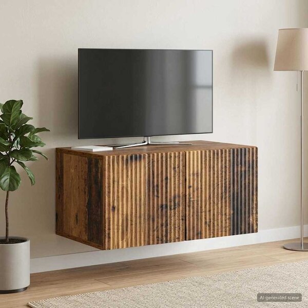 Fali TV szekrény 59,5 x 41 x 30 cm Antik Fa Szerelt Fa