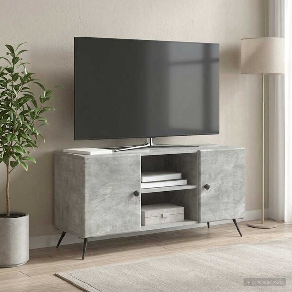 TV szekrény 102 x 34,5 x 50 cm Betonszürke Szerelt Fa