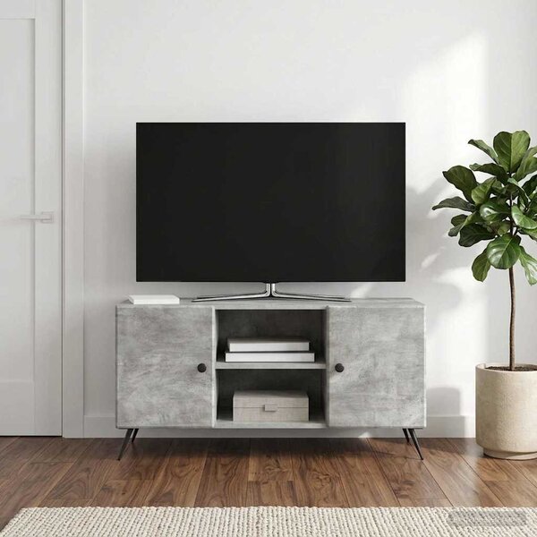 TV szekrény 102 x 34,5 x 50 cm Betonszürke Szerelt Fa