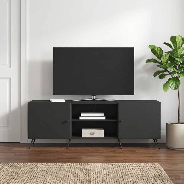 TV szekrény 150 x 31 x 50 cm Fekete Szerelt Fa