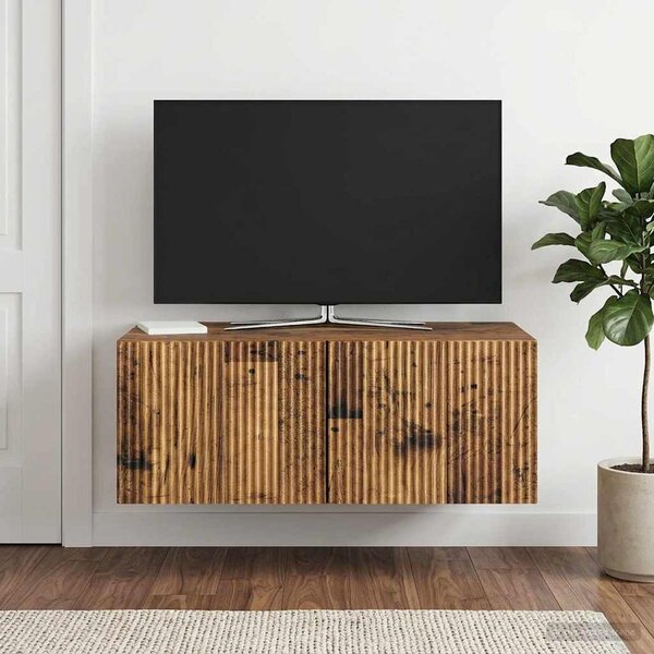 Fali TV szekrény 78,5 x 41 x 30 cm Antik Fa Szerelt Fa