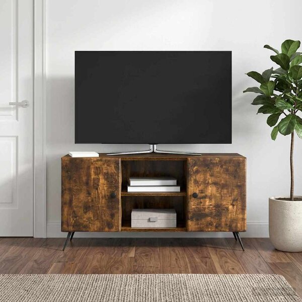 TV szekrény 102 x 34,5 x 50 cm Füstös Tölgy Szerelt Fa