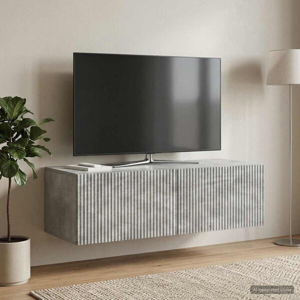 Fali TV szekrény 98 x 41 x 30 cm Betonszürke Szerelt Fa