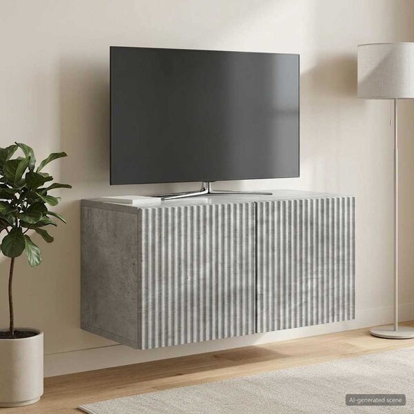 Fali TV szekrény 59,5 x 31 x 30 cm Betonszürke Szerelt Fa