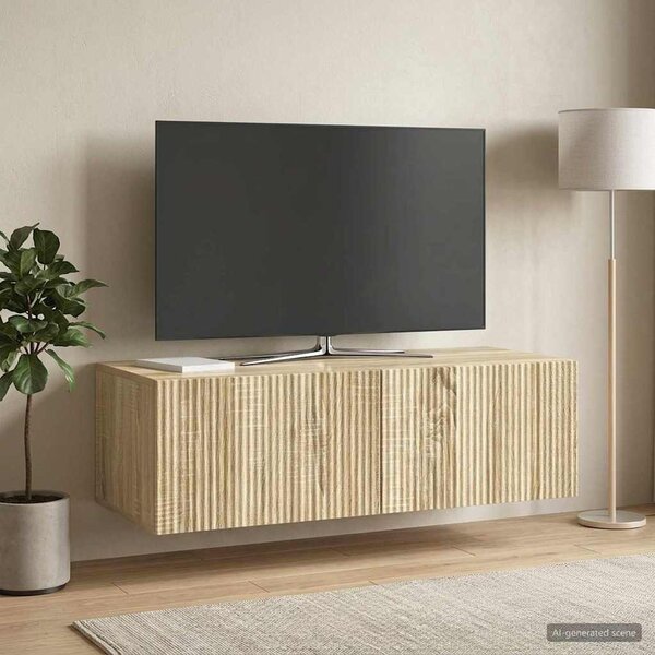 Fali TV szekrény 98 x 41 x 30 cm Sonoma Tölgy Szerelt Fa