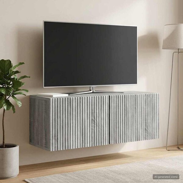 Fali TV szekrény 78,5 x 31 x 30 cm Szürke Sonoma Szerelt Fa