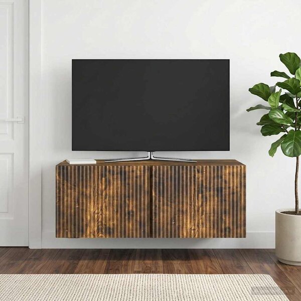 Fali TV szekrény 78,5 x 31 x 30 cm Füstös Tölgy Szerelt Fa