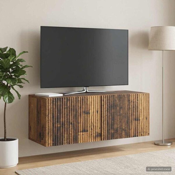 Fali TV szekrény 78,5 x 31 x 30 cm Antik Fa Szerelt Fa