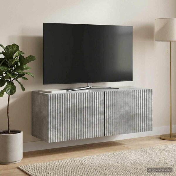 Fali TV szekrény 78,5 x 31 x 30 cm Betonszürke Szerelt Fa