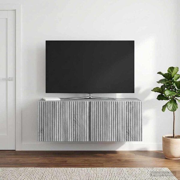 Fali TV szekrény 78,5 x 31 x 30 cm Szürke Sonoma Szerelt Fa