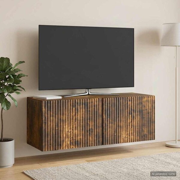 Fali TV szekrény 78,5 x 31 x 30 cm Füstös Tölgy Szerelt Fa