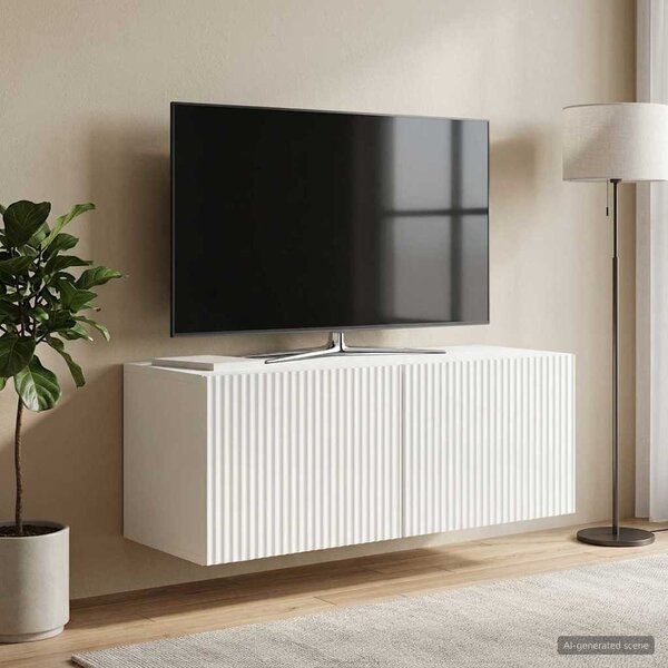 Fali TV szekrény 78,5 x 31 x 30 cm Magasfényű Fehér Szerelt Fa