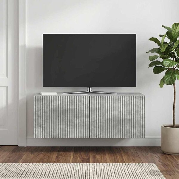 Fali TV szekrény 78,5 x 31 x 30 cm Betonszürke Szerelt Fa
