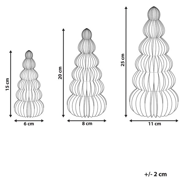 Háromdarabos dekorfigura szett DHAULAGIRI 15/20/25 cm Karácsonyfa Piros