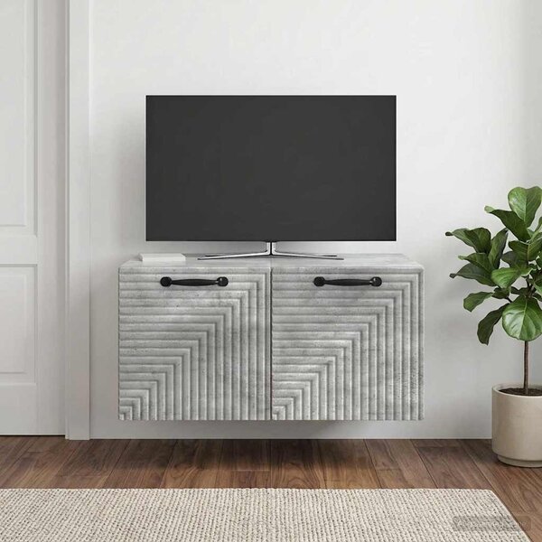 Fali TV szekrény Betonszürke 59,5 x 41 x 30 cm Szerelt Fa