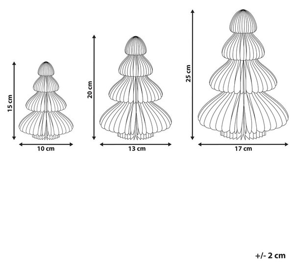 Háromdarabos dekorfigura szett NILGIRI 15/20/25 cm Karácsonyfa Bézs