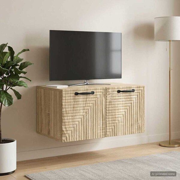 Fali TV szekrény Sonoma Tölgy 59,5 x 41 x 30 cm Szerelt Fa