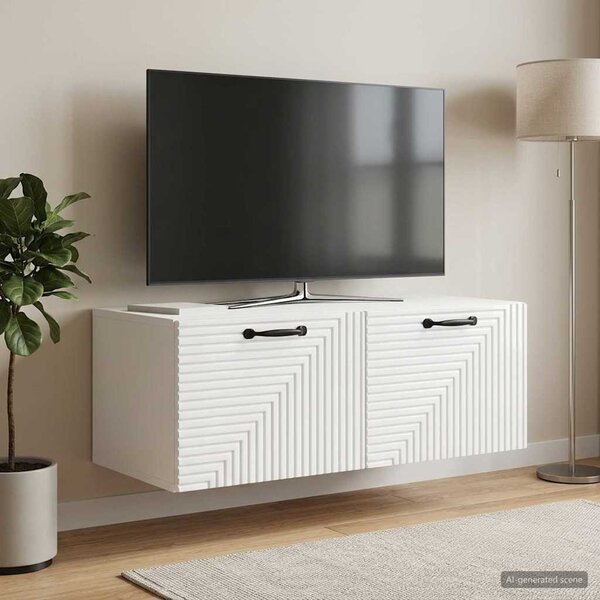 Fali TV szekrény Magasfényű Fehér 78,5 x 41 x 30 cm Szerelt Fa