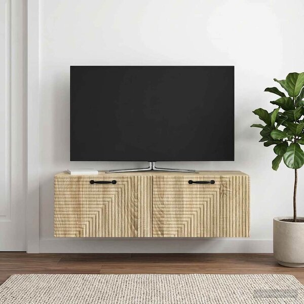 Fali TV szekrény Sonoma Tölgy 98 x 41 x 30 cm Szerelt Fa