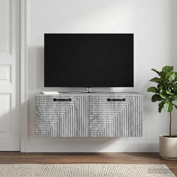 Fali TV szekrény Szürke Sonoma 78,5 x 41 x 30 cm Szerelt Fa