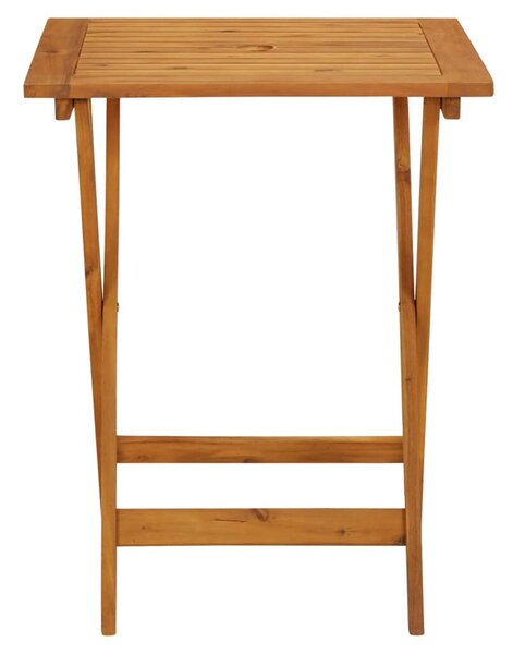 VidaXL 3 részes fekete polipropilén és tömör fa bisztrószett