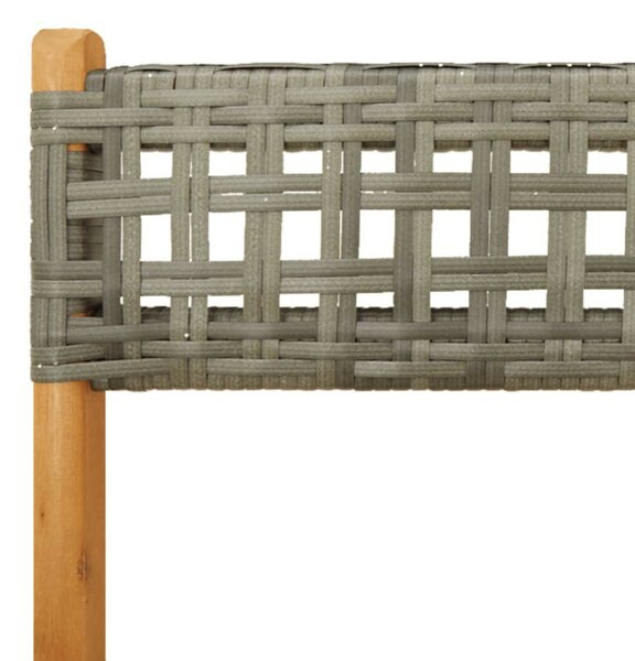 VidaXL 3 részes szürke polyrattan és tömör fa bisztrószett