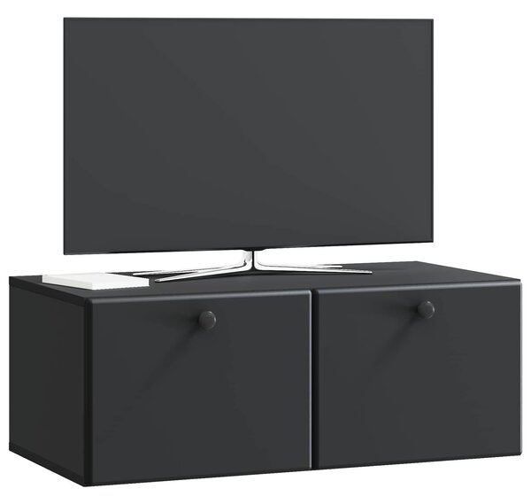 Fali TV szekrény 78,5 x 41 x 30 cm Fekete Szerelt Fa