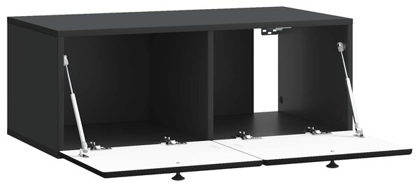 Fali TV szekrény 78,5 x 41 x 30 cm Fekete Szerelt Fa