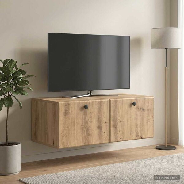 Fali TV szekrény 78,5 x 41 x 30 cm Kézműves Tölgy Szerelt Fa