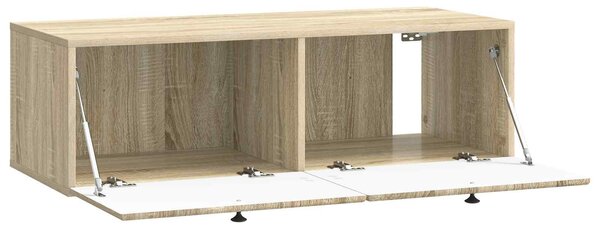 Fali TV szekrény 98 x 41 x 30 cm Sonoma Tölgy Szerelt Fa