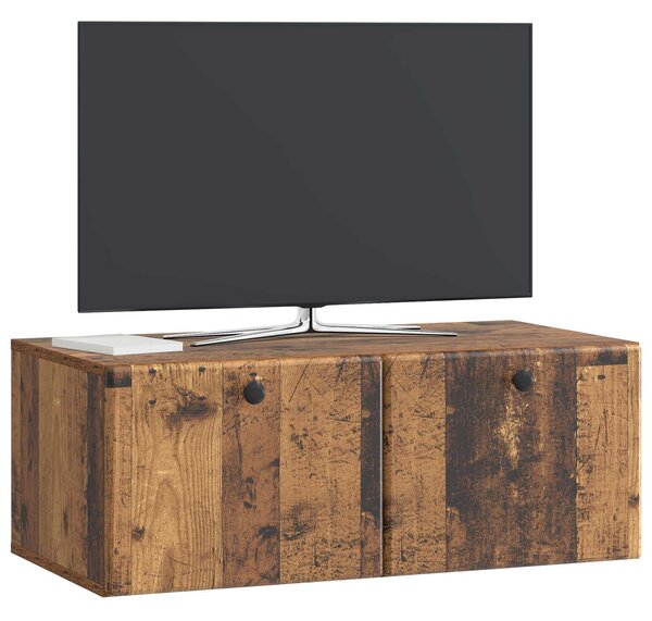 Fali TV szekrény 78,5 x 41 x 30 cm Antik Fa Szerelt Fa