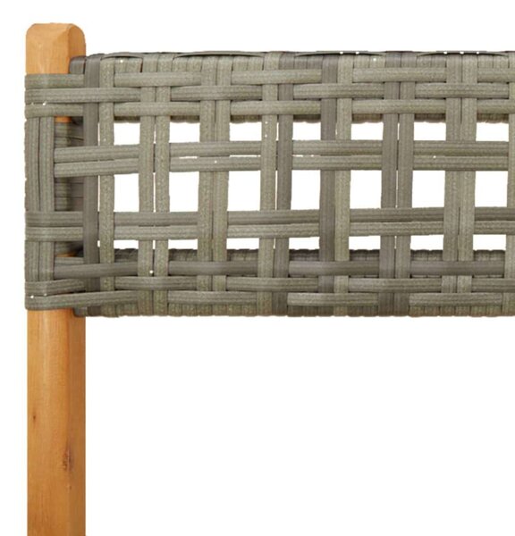 VidaXL 3 részes szürke polyrattan és tömör fa bisztrószett