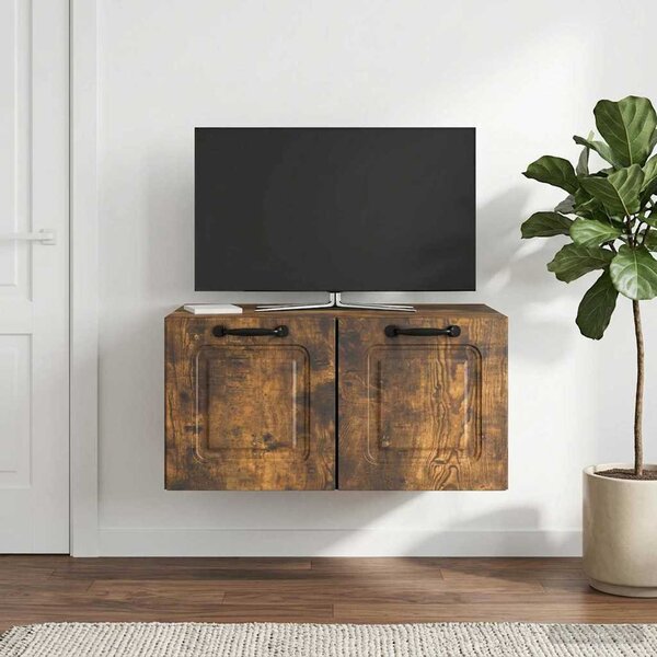 Fali TV szekrény Füstös Tölgy 59,5 x 41 x 30 cm Szerelt Fa