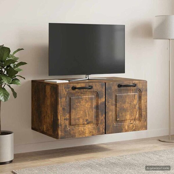 Fali TV szekrény Füstös Tölgy 59,5 x 41 x 30 cm Szerelt Fa
