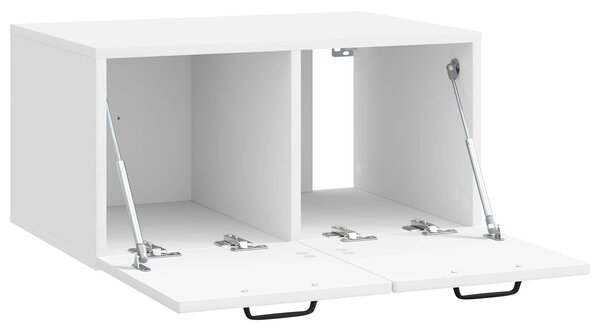 Fali TV szekrény Magasfényű Fehér 59,5 x 41 x 30 cm Szerelt Fa