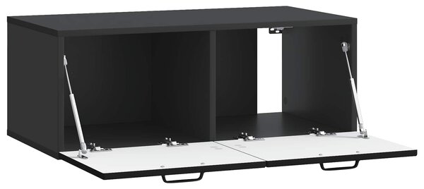 Fali TV szekrény Fekete 78,5 x 41 x 30 cm Szerelt Fa