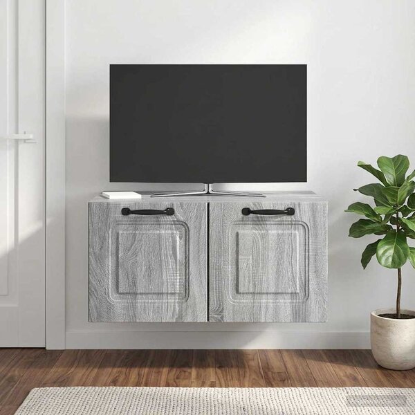 Fali TV szekrény Szürke Sonoma 59,5 x 41 x 30 cm Szerelt Fa