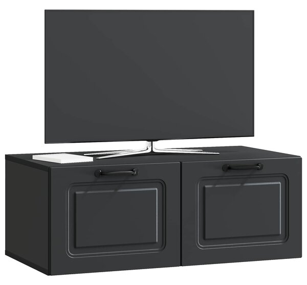Fali TV szekrény Fekete 78,5 x 41 x 30 cm Szerelt Fa