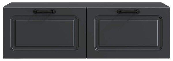 Fali TV szekrény Fekete 98 x 41 x 30 cm Szerelt Fa