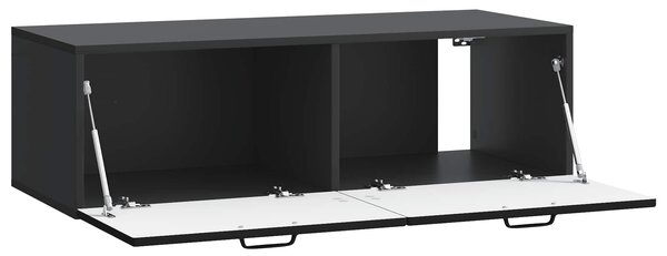 Fali TV szekrény Fekete 98 x 41 x 30 cm Szerelt Fa